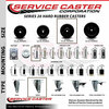 Service Caster 4 Hard Rubber Swivel 7/16'' Grip Ring Stem Caster Set 2 Total Lock Brakes, 4PK SCC-GRTTL20S414-HRS-716138-2-S-2